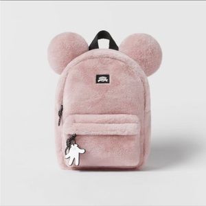 SOLD - NWT Zara Mickey Faux Fur Backpack